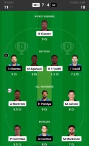 IPL 2024 Sunrisers Hyderabad vs Mumbai Indians, 8th Match : Dream11 Prediction, Pitch Report, Head to Head, Live score, Squad